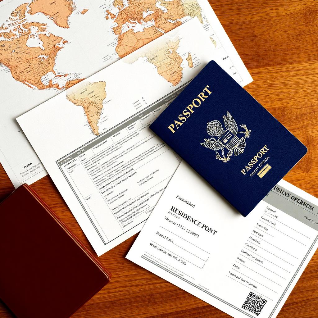 Pasaporte y documentación de extranjería sobre una mesa
